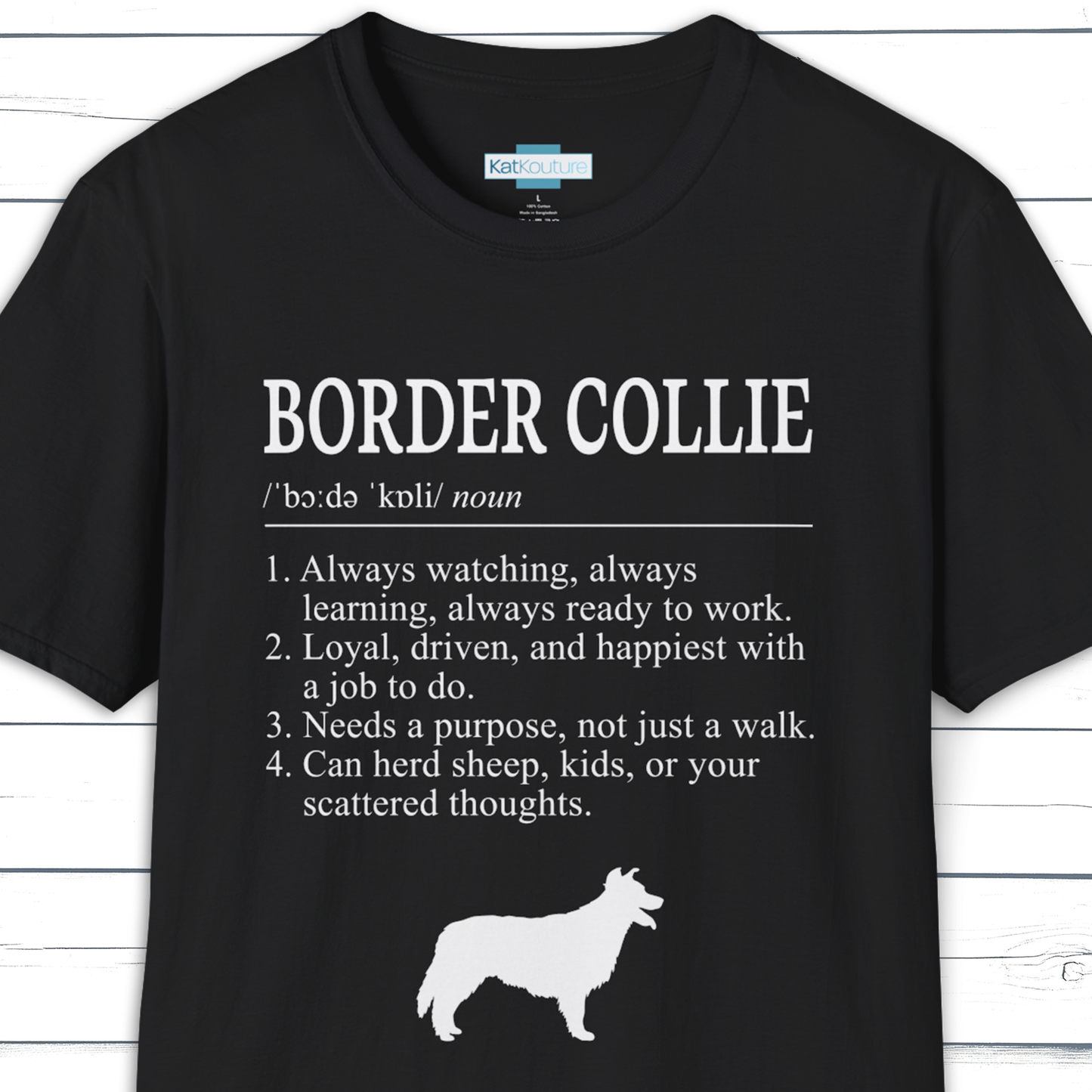 Border Collie Definition T-Shirt Dictionary Dogs Collection