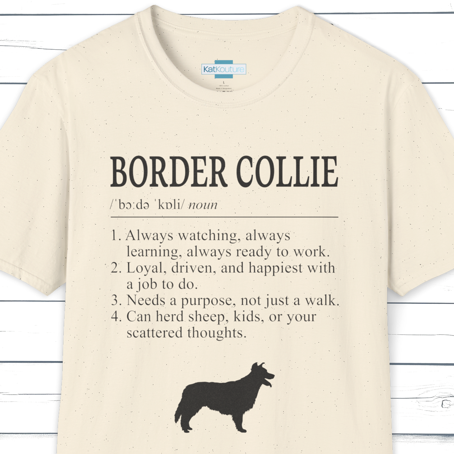 Border Collie Definition T-Shirt Dictionary Dogs Collection