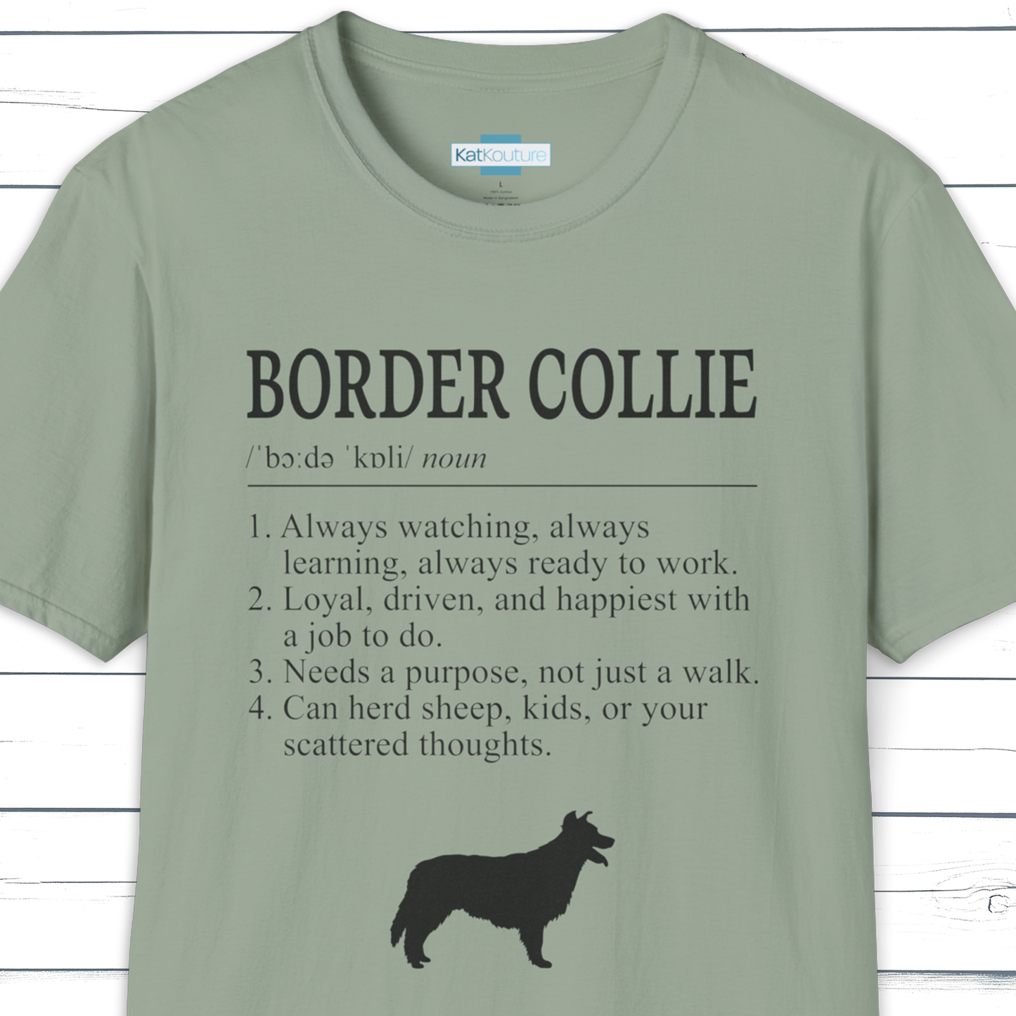 Border Collie Definition T-Shirt Dictionary Dogs Collection
