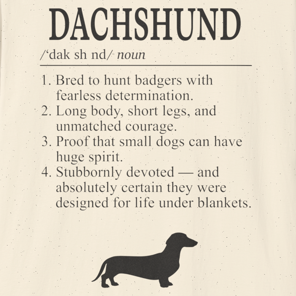 Dachshund Definition T-Shirt Dictionary Dogs Collection