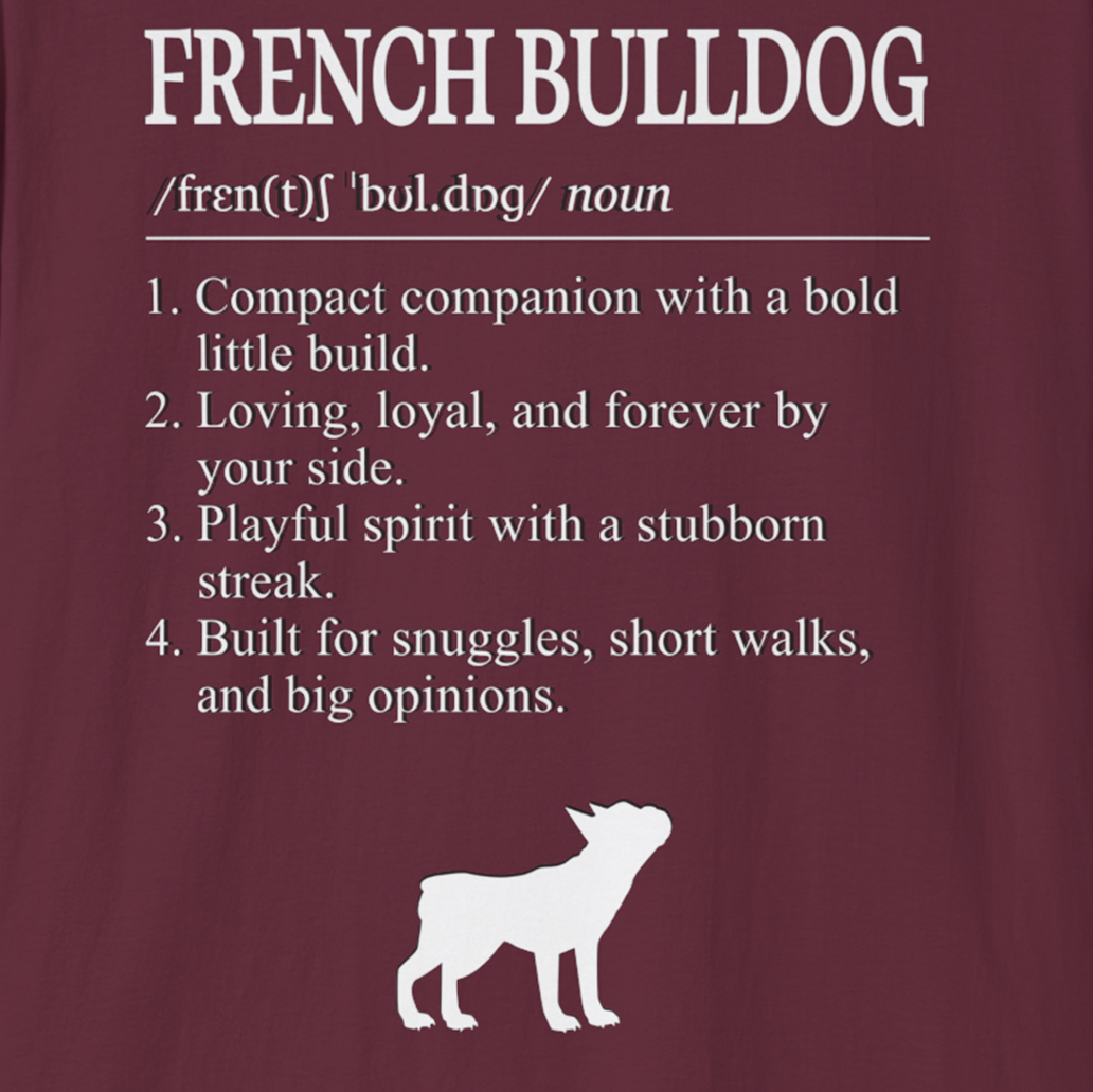 French Bulldog Definition T-Shirt Dictionary Dogs Collection