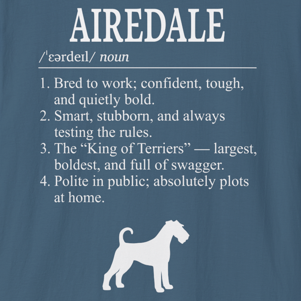 Airedale Terrier Definition T-Shirt Dictionary Dogs Collection