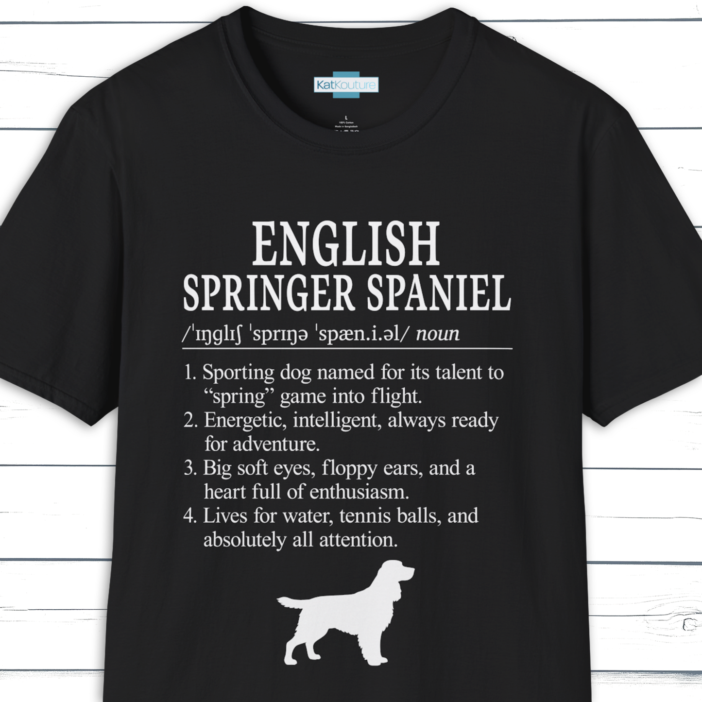 English Springer Spaniel Definition T-Shirt Dictionary Dogs Collection