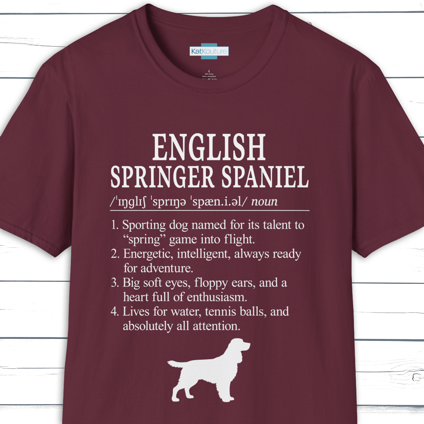 English Springer Spaniel Definition T-Shirt Dictionary Dogs Collection