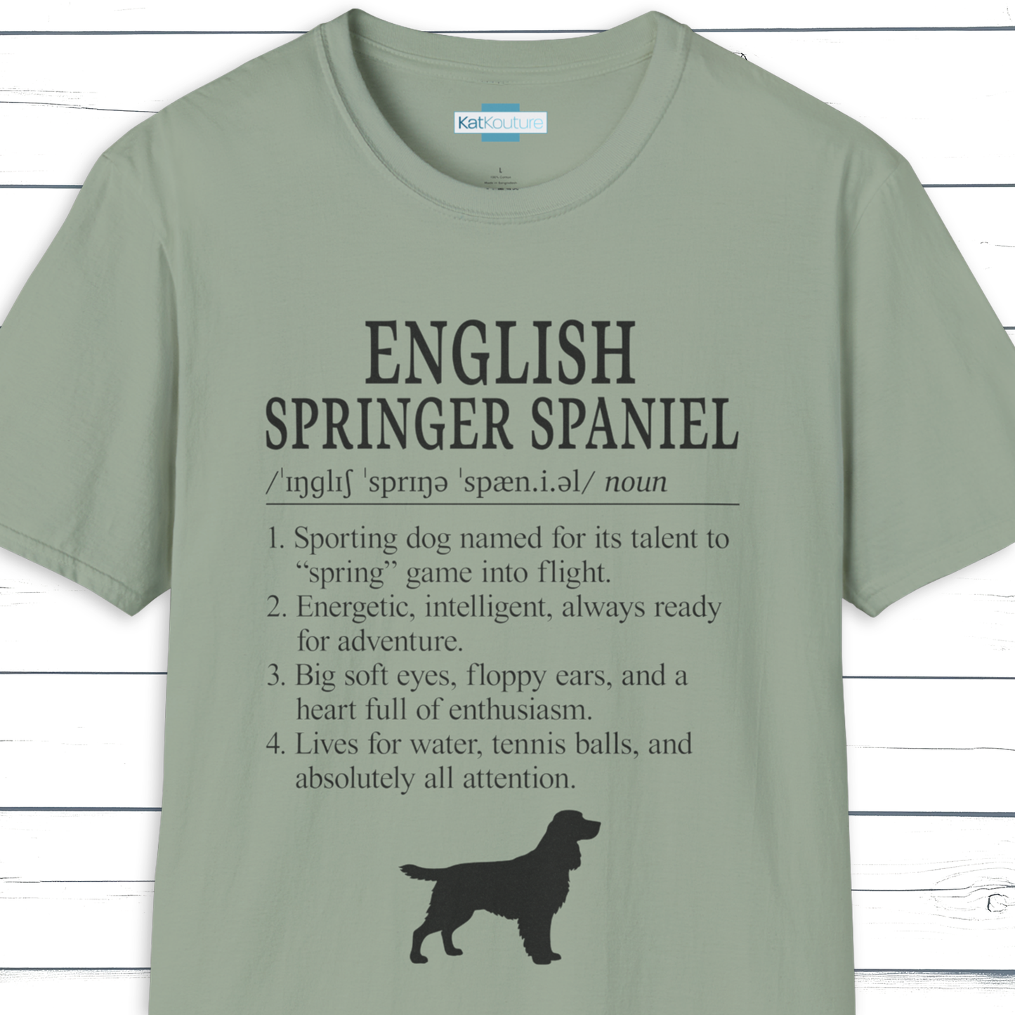 English Springer Spaniel Definition T-Shirt Dictionary Dogs Collection
