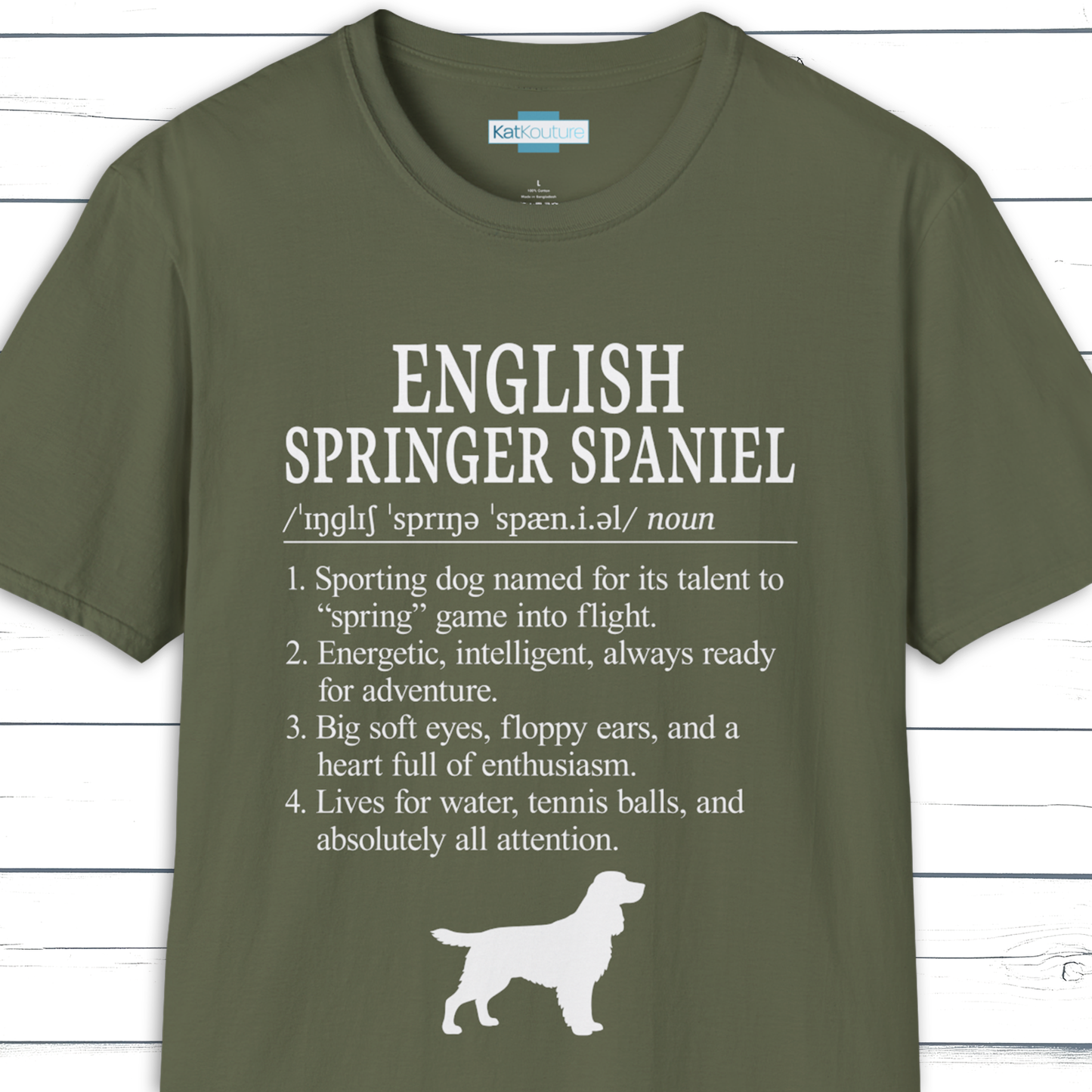 English Springer Spaniel Definition T-Shirt Dictionary Dogs Collection