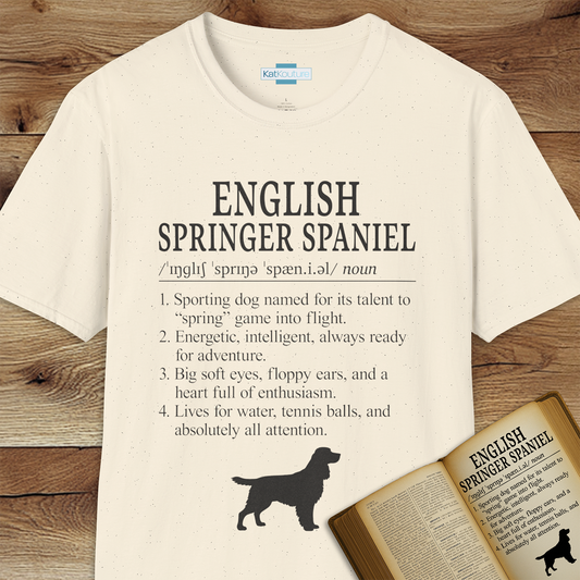 English Springer Spaniel Definition T-Shirt Dictionary Dogs Collection