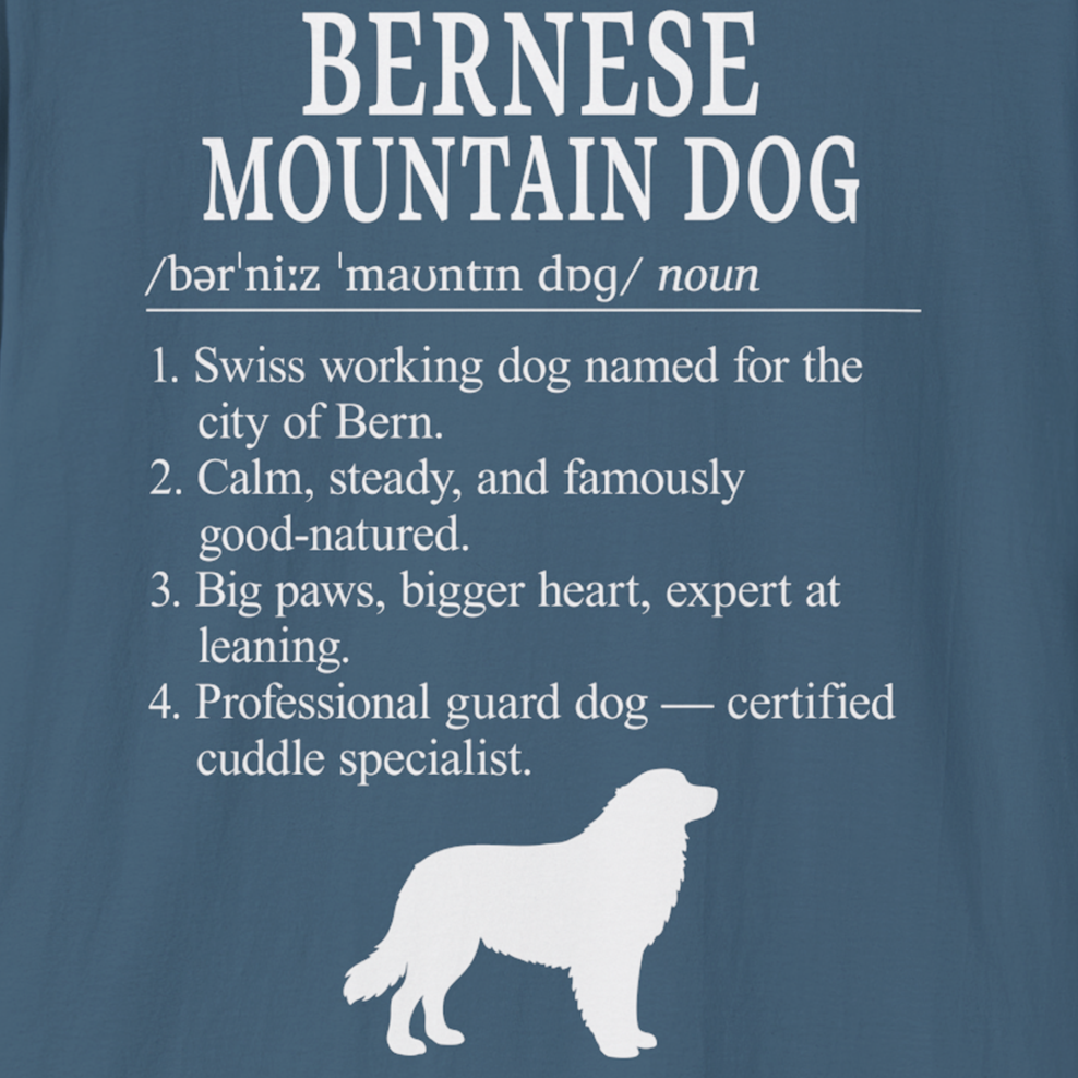 Bernese Mountain Dog Definition T-Shirt Dictionary Dogs Collection