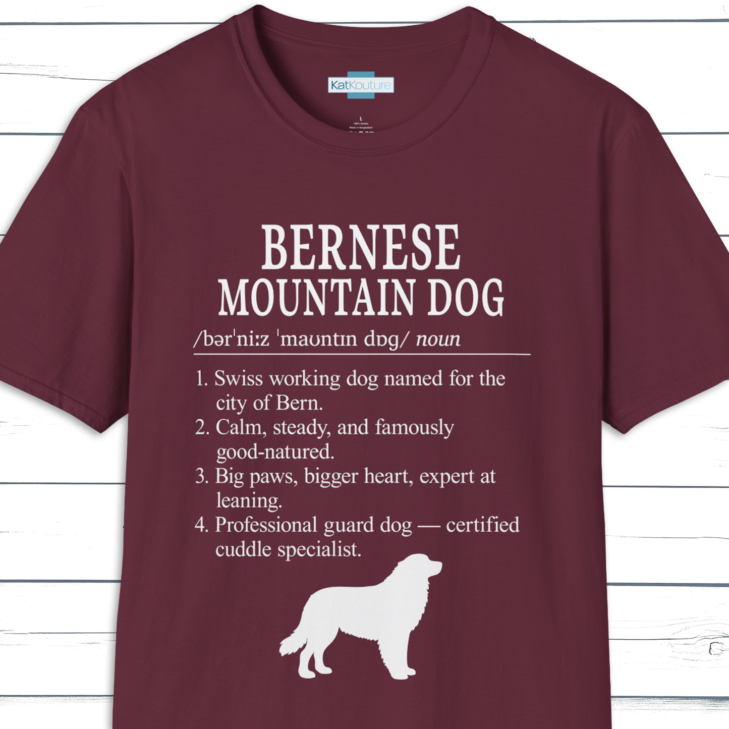 Bernese Mountain Dog Definition T-Shirt Dictionary Dogs Collection
