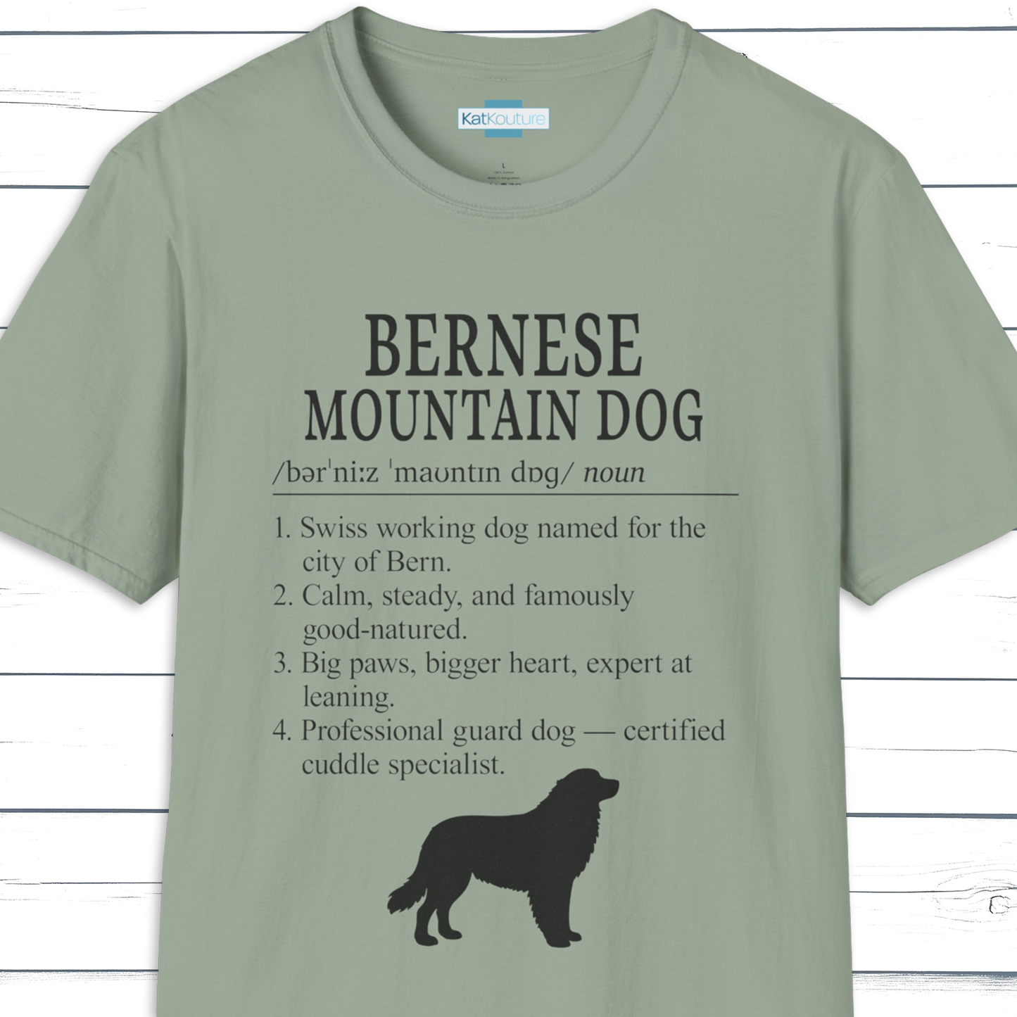 Bernese Mountain Dog Definition T-Shirt Dictionary Dogs Collection