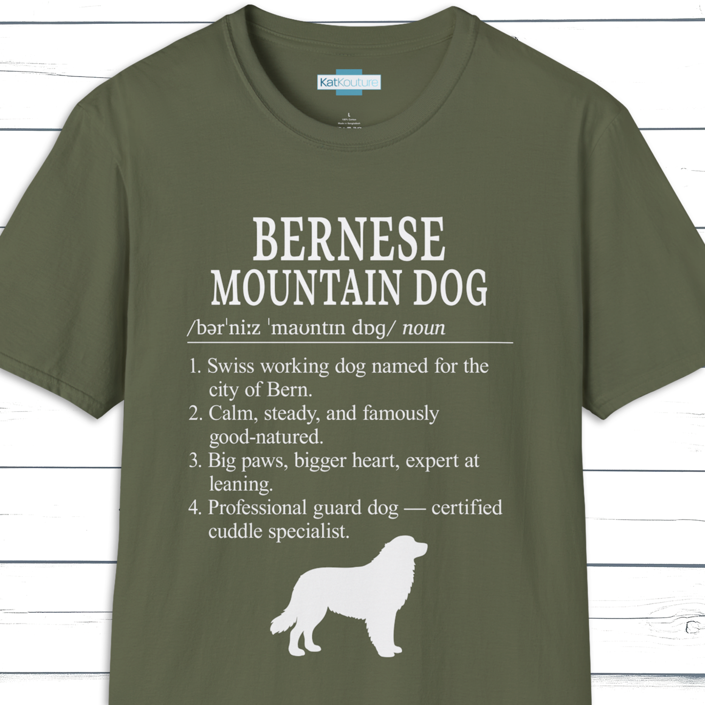 Bernese Mountain Dog Definition T-Shirt Dictionary Dogs Collection