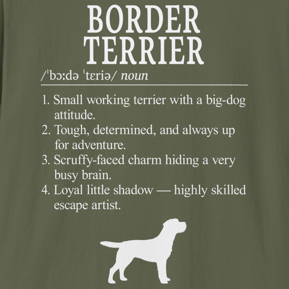 Border Terrier Definition T-Shirt Dictionary Dogs Collection