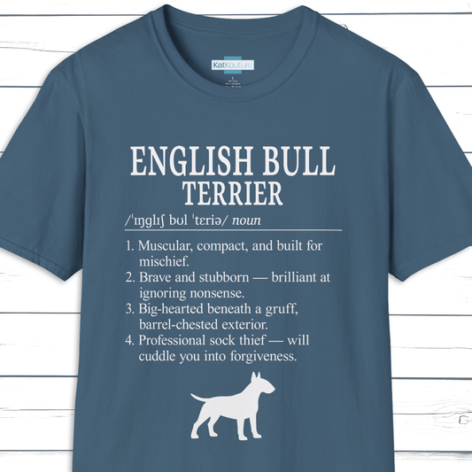 English Bull Terrier Definition T-Shirt Dictionary Dogs Collection
