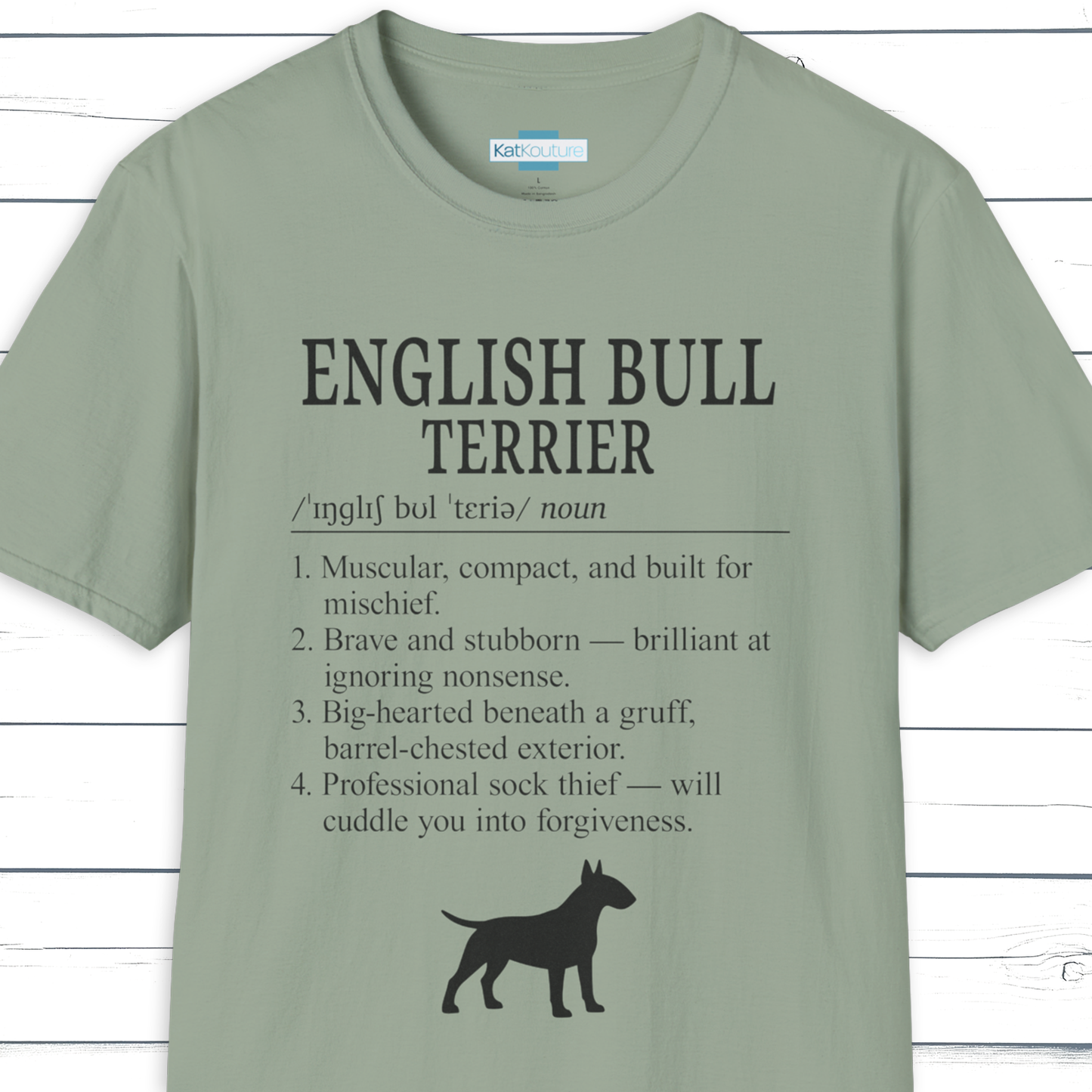 English Bull Terrier Definition T-Shirt Dictionary Dogs Collection