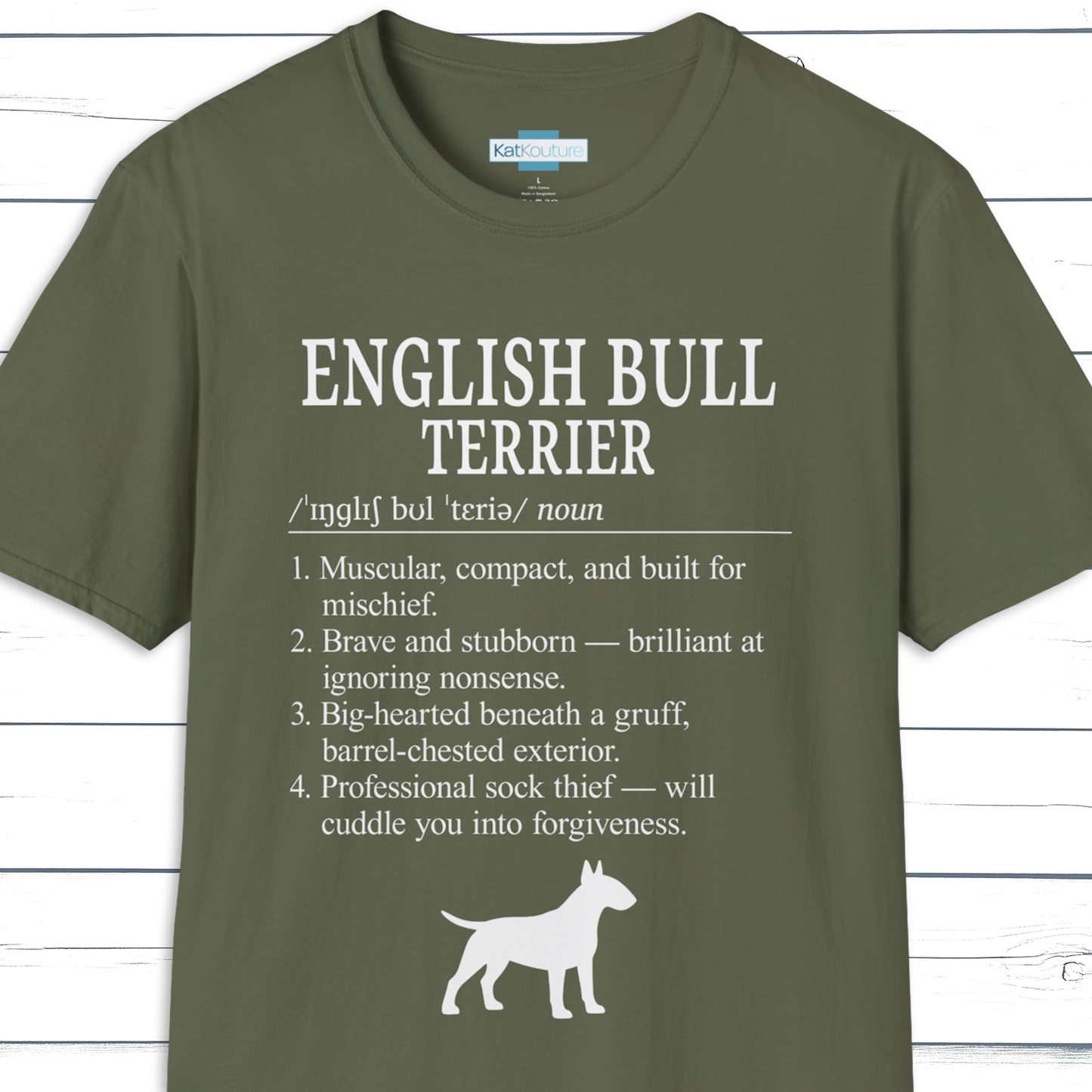English Bull Terrier Definition T-Shirt Dictionary Dogs Collection