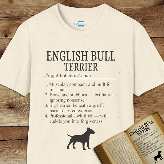 English Bull Terrier Definition T-Shirt Dictionary Dogs Collection