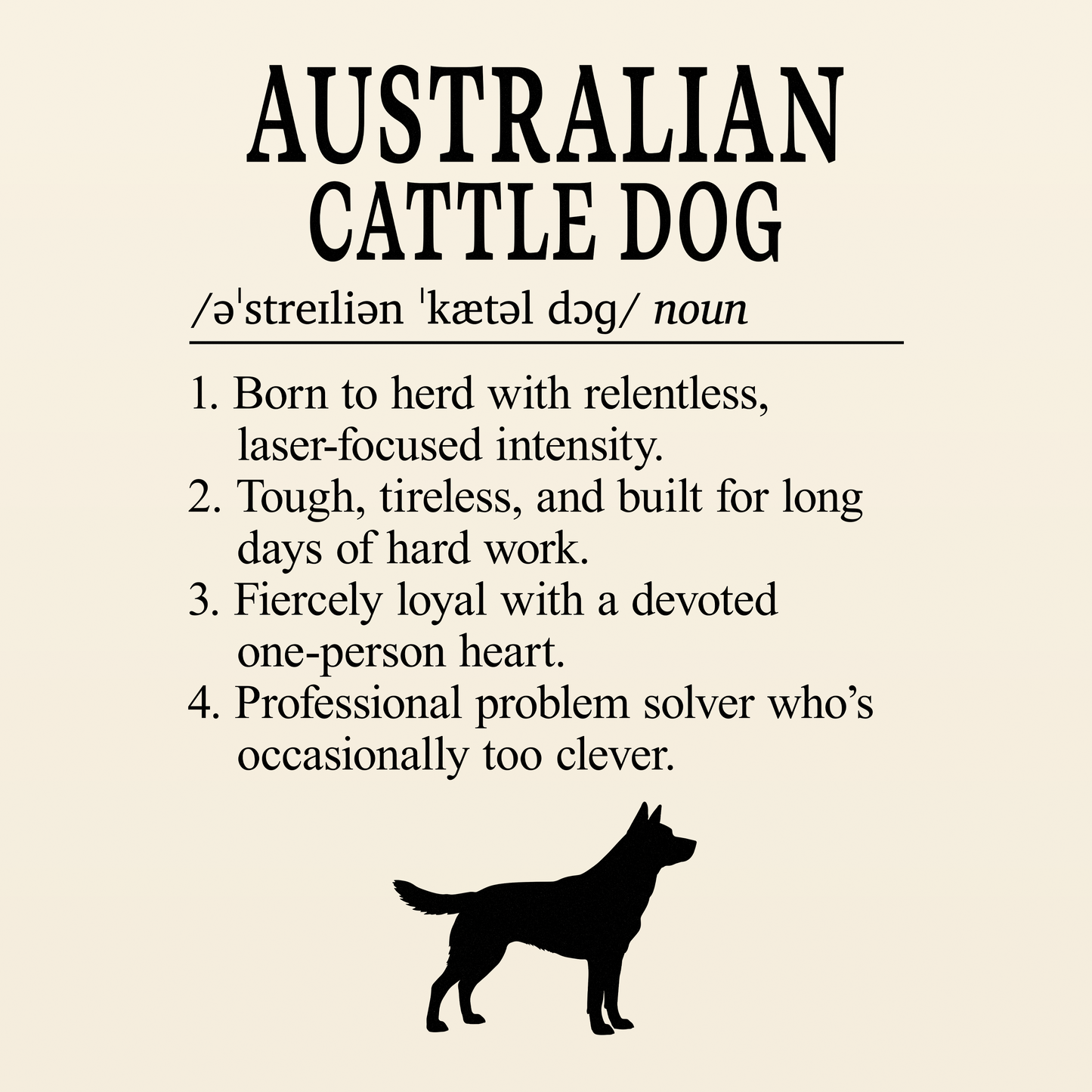 Australian Cattle Dog Definition T-Shirt Dictionary Dogs Collection