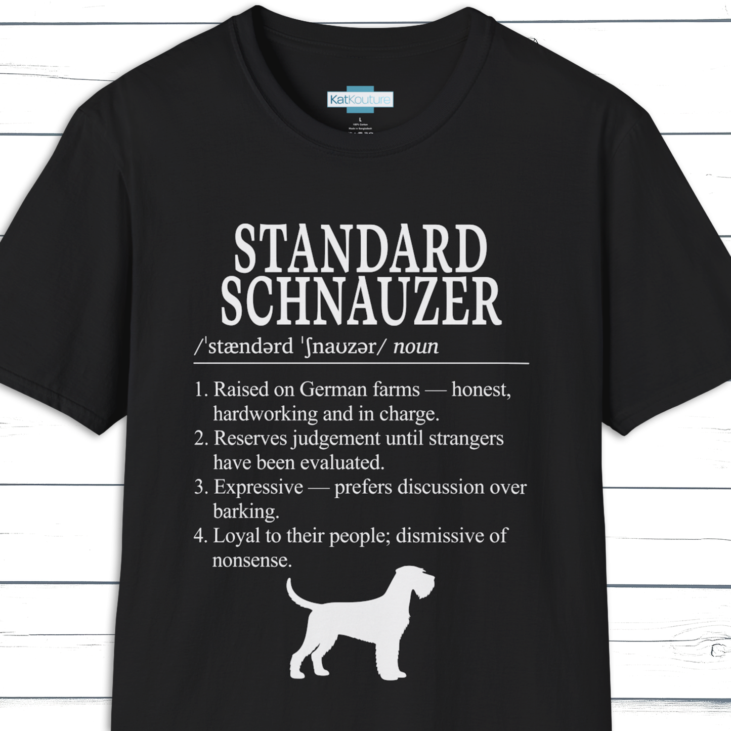 Standard Schnauzer Definition T-Shirt Dictionary Dogs Collection