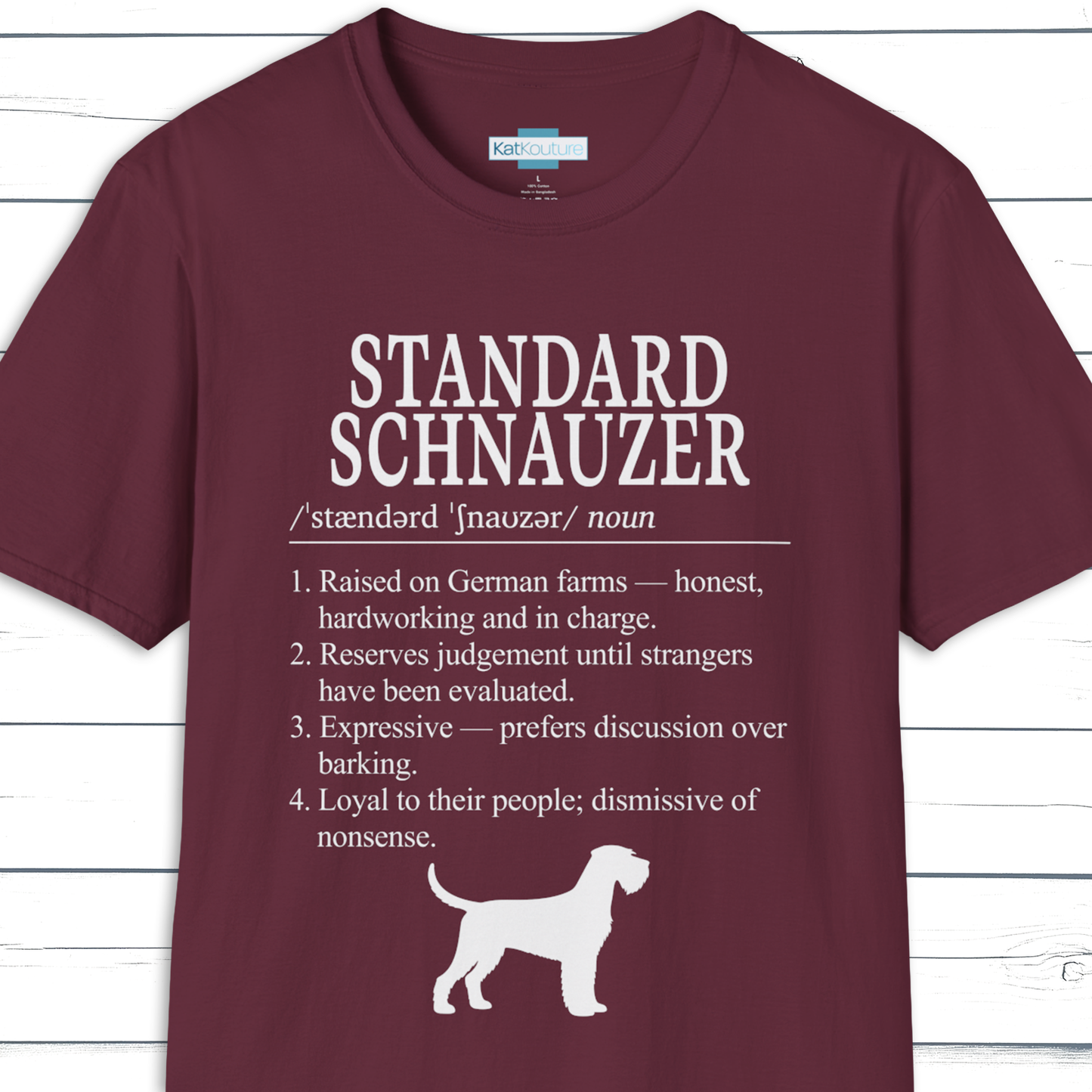 Standard Schnauzer Definition T-Shirt Dictionary Dogs Collection