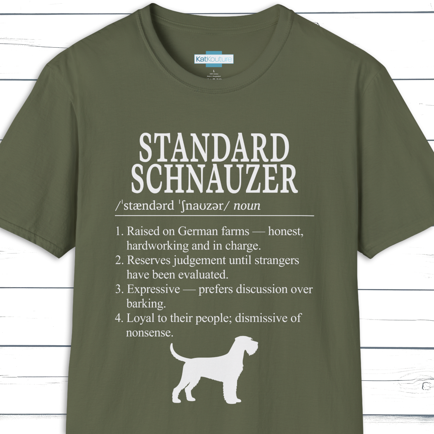 Standard Schnauzer Definition T-Shirt Dictionary Dogs Collection