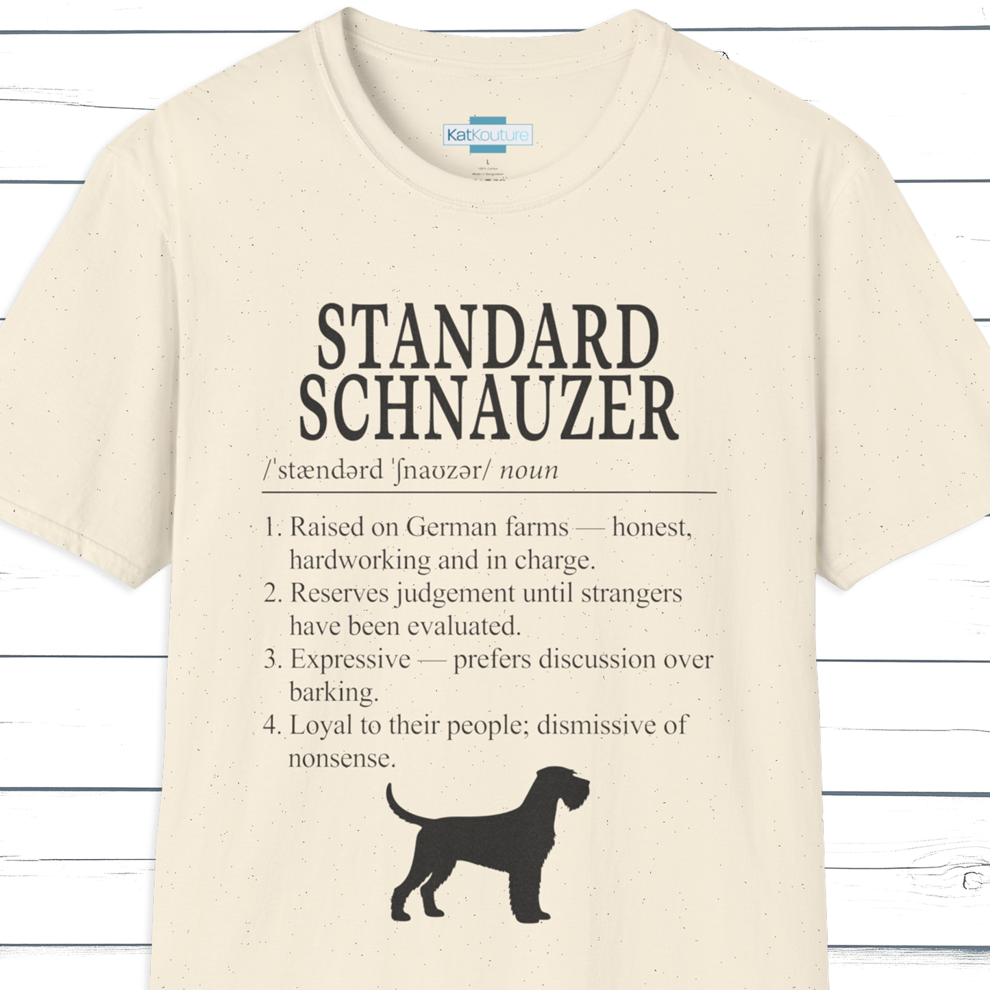 Standard Schnauzer Definition T-Shirt Dictionary Dogs Collection