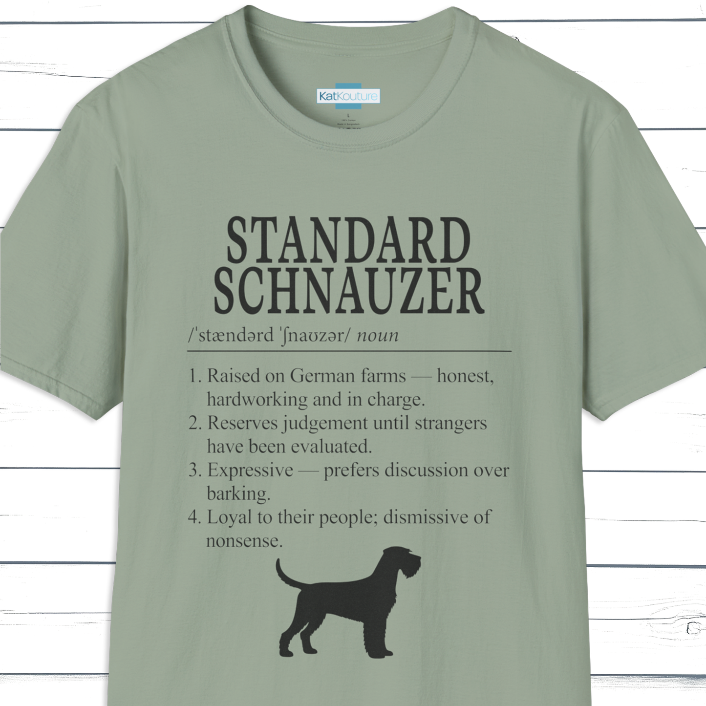 Standard Schnauzer Definition T-Shirt Dictionary Dogs Collection