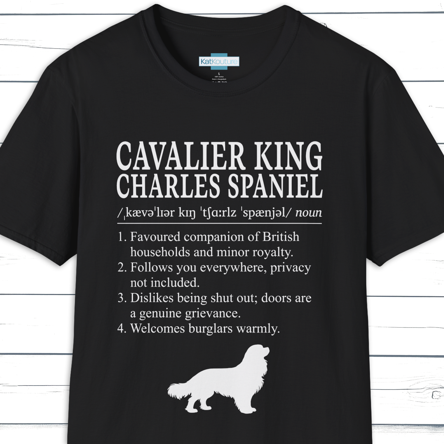 Cavalier King Charles Spaniel Definition T-Shirt Dictionary Dogs Collection