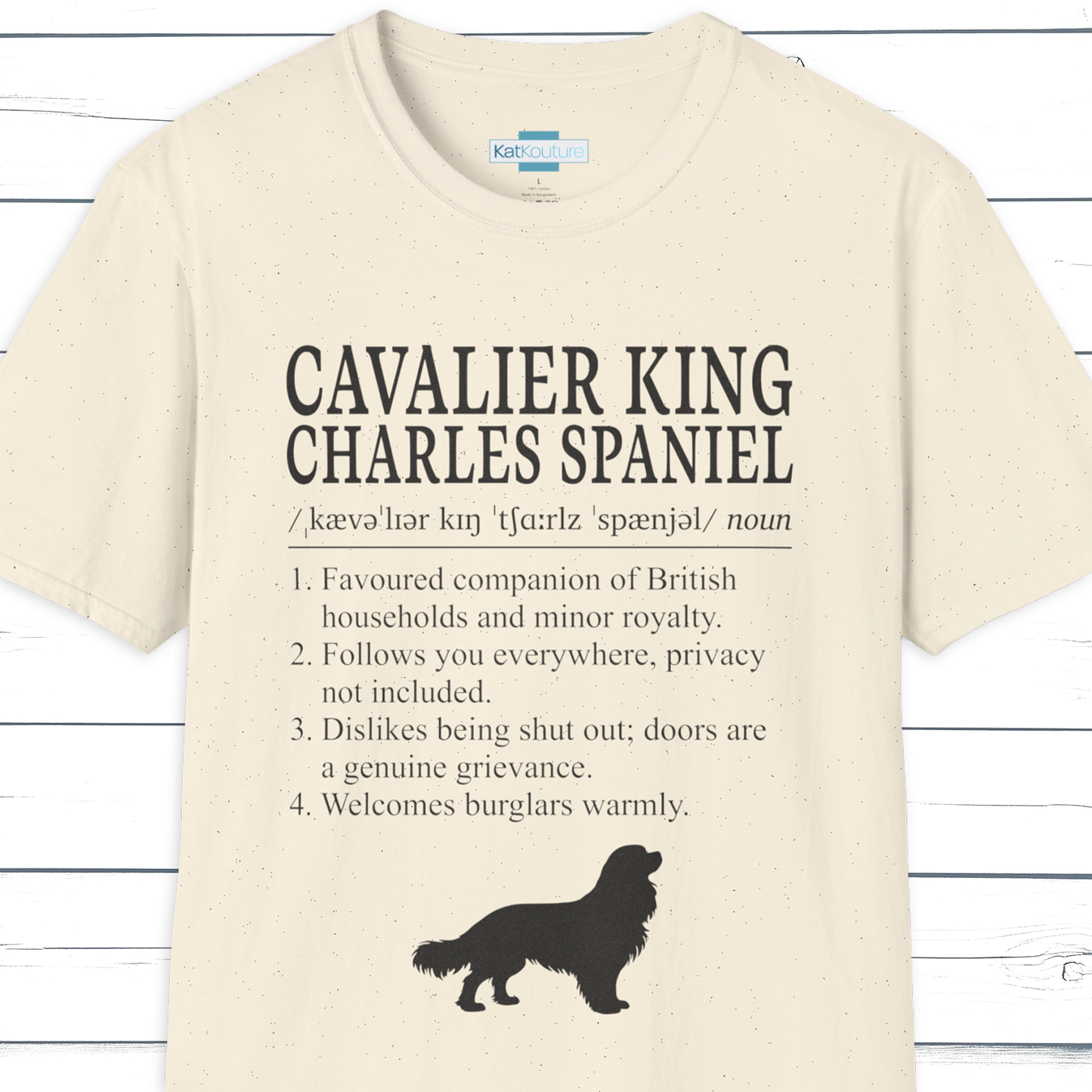 Cavalier King Charles Spaniel Definition T-Shirt Dictionary Dogs Collection