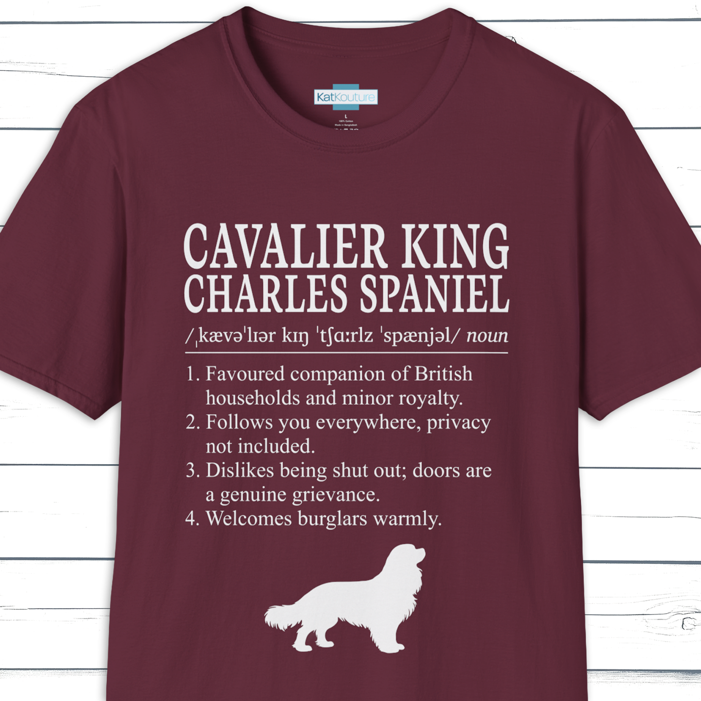 Cavalier King Charles Spaniel Definition T-Shirt Dictionary Dogs Collection