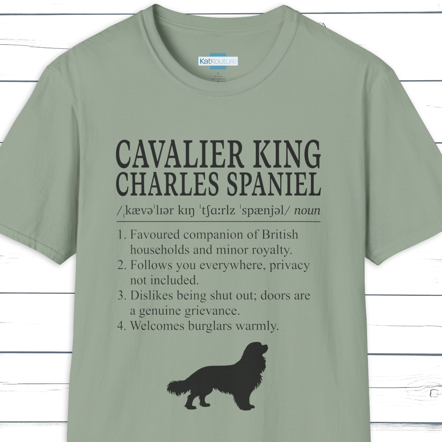 Cavalier King Charles Spaniel Definition T-Shirt Dictionary Dogs Collection