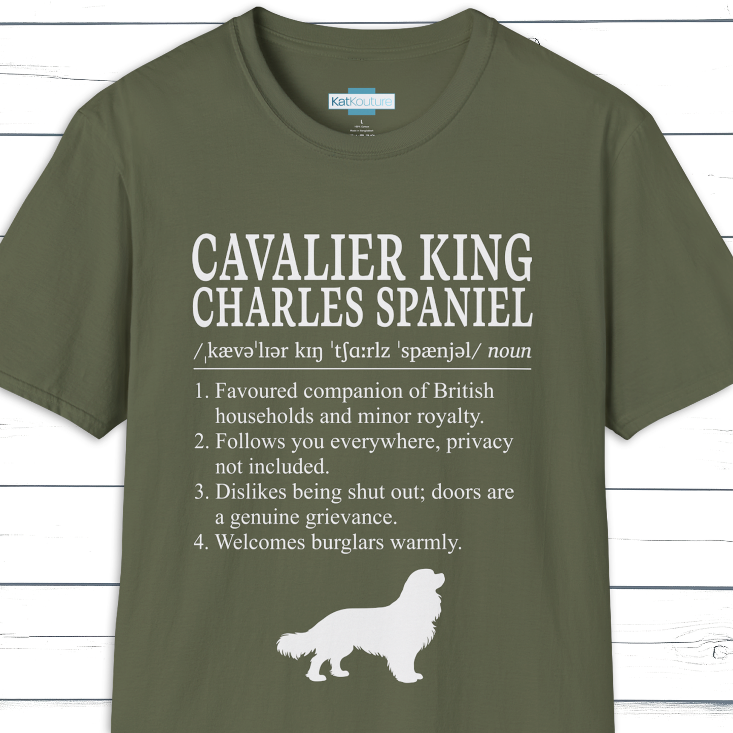Cavalier King Charles Spaniel Definition T-Shirt Dictionary Dogs Collection