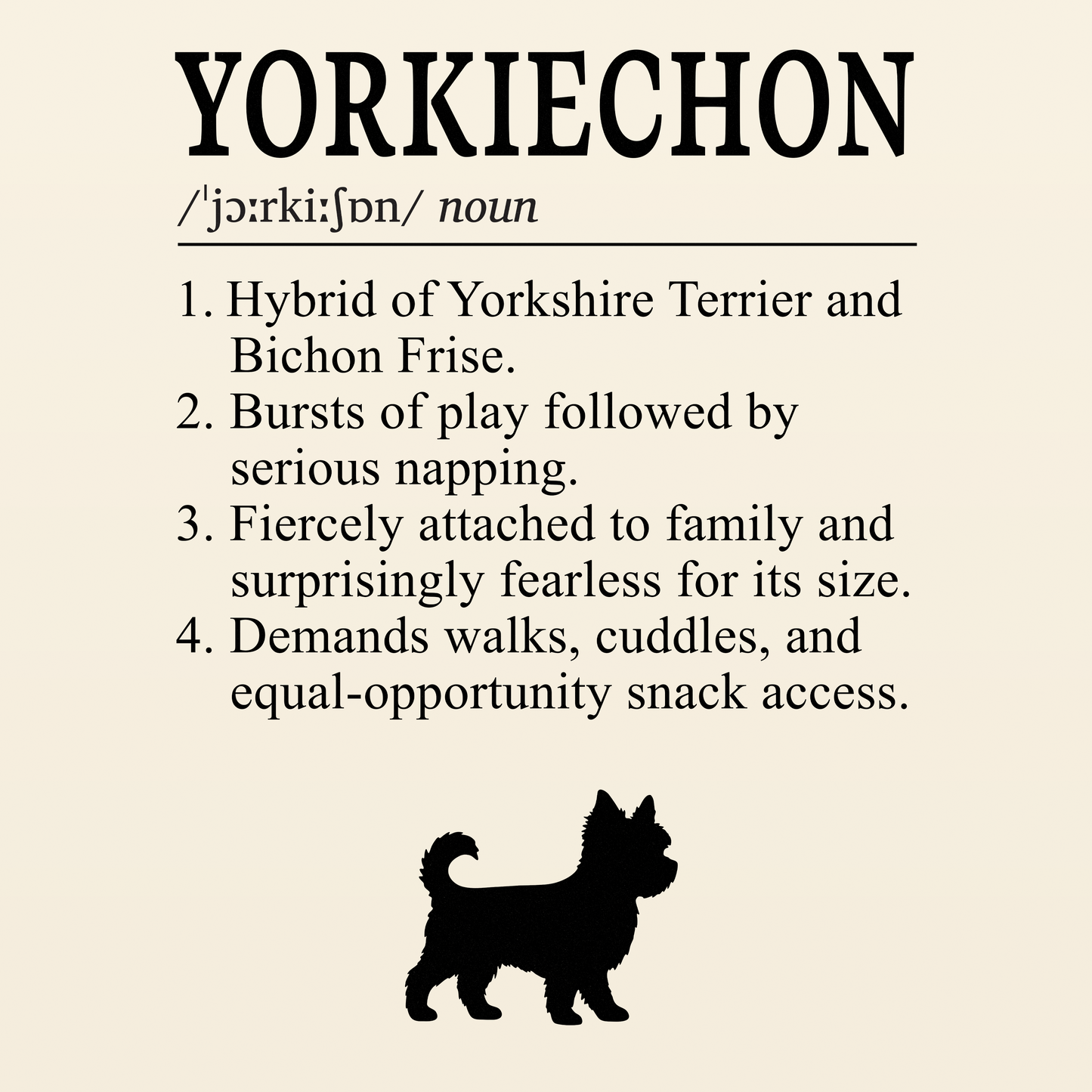 Yorkiechon Definition T-Shirt Dictionary Dogs Collection
