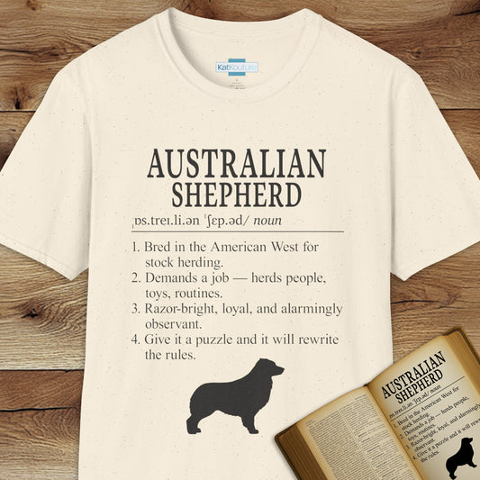 Australian Shepherd Definition T-Shirt Dictionary Dogs Collection