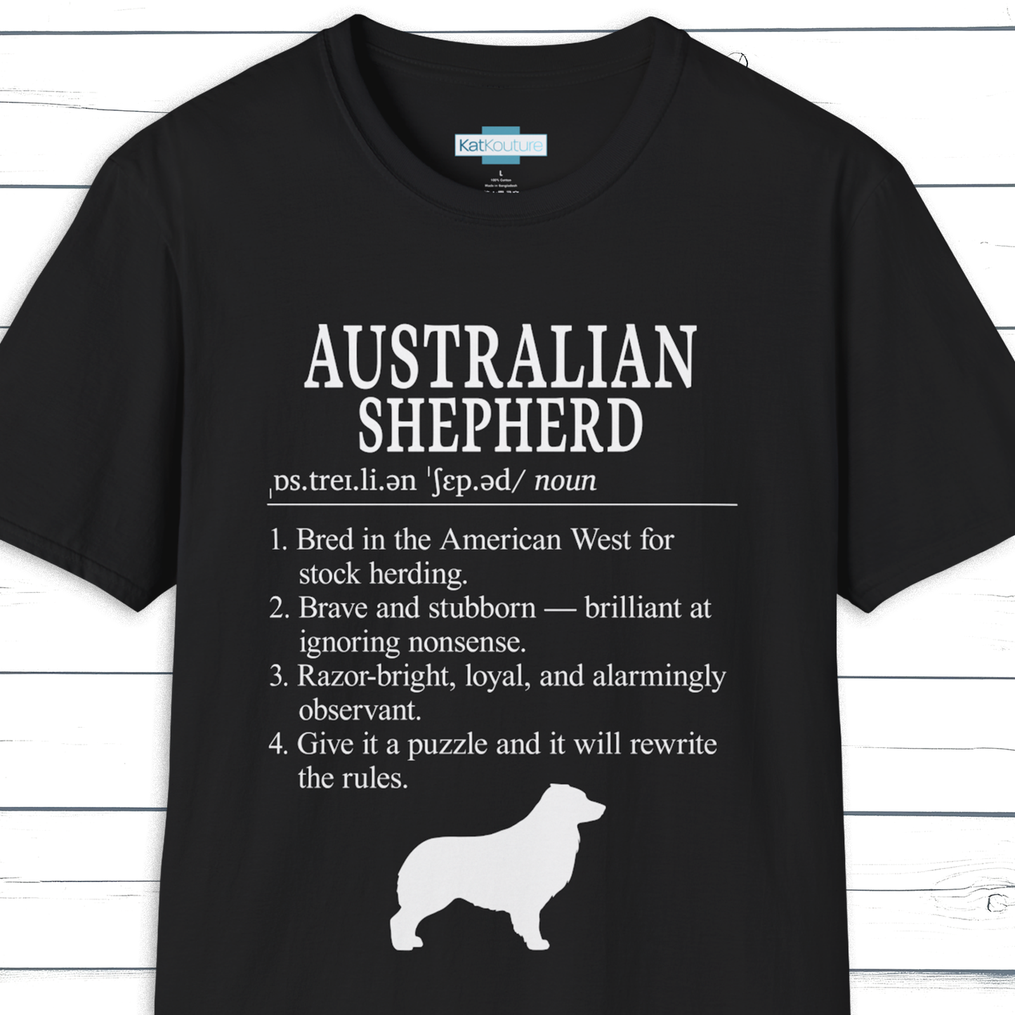 Australian Shepherd Definition T-Shirt Dictionary Dogs Collection
