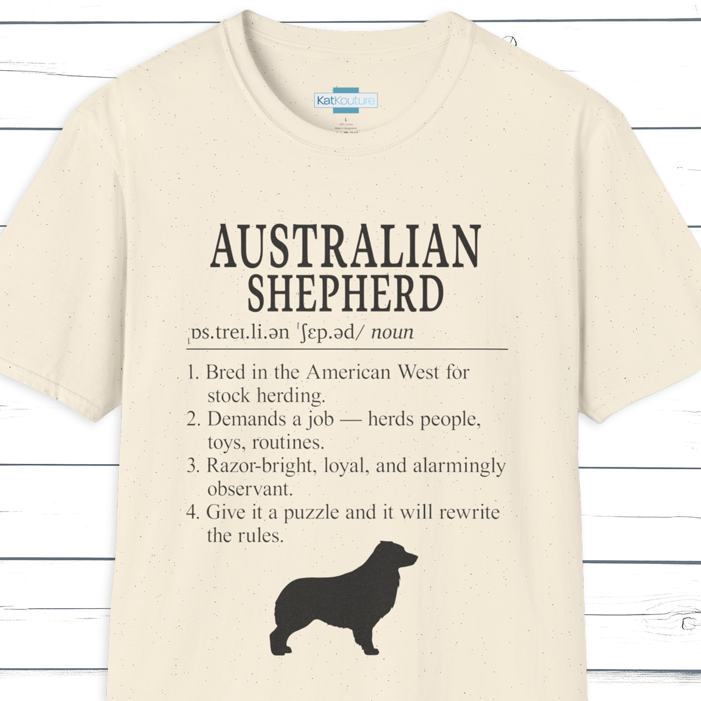 Australian Shepherd Definition T-Shirt Dictionary Dogs Collection