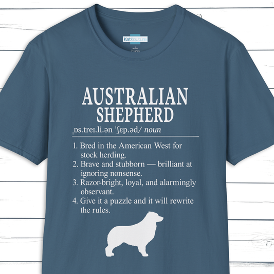 Australian Shepherd Definition T-Shirt Dictionary Dogs Collection