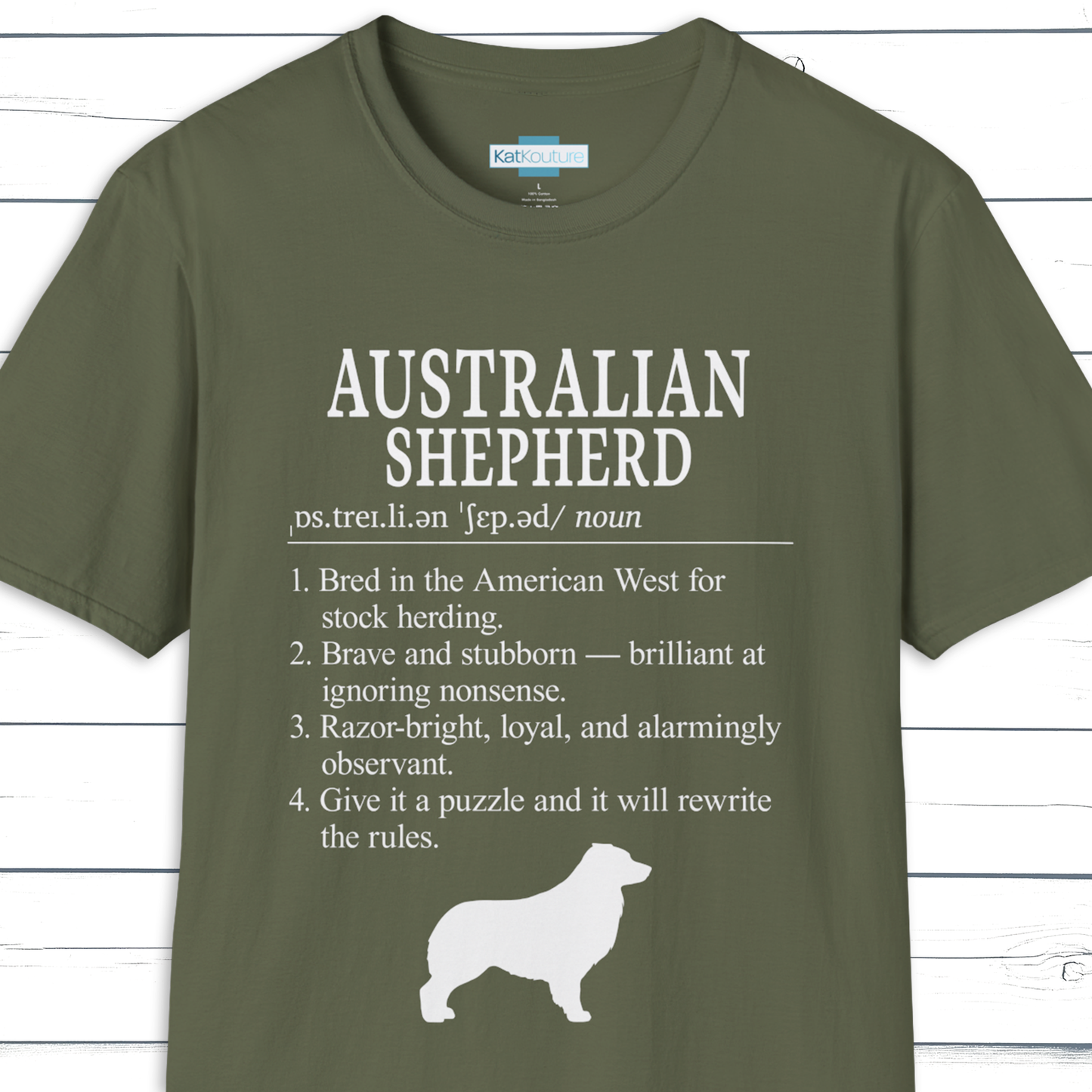 Australian Shepherd Definition T-Shirt Dictionary Dogs Collection