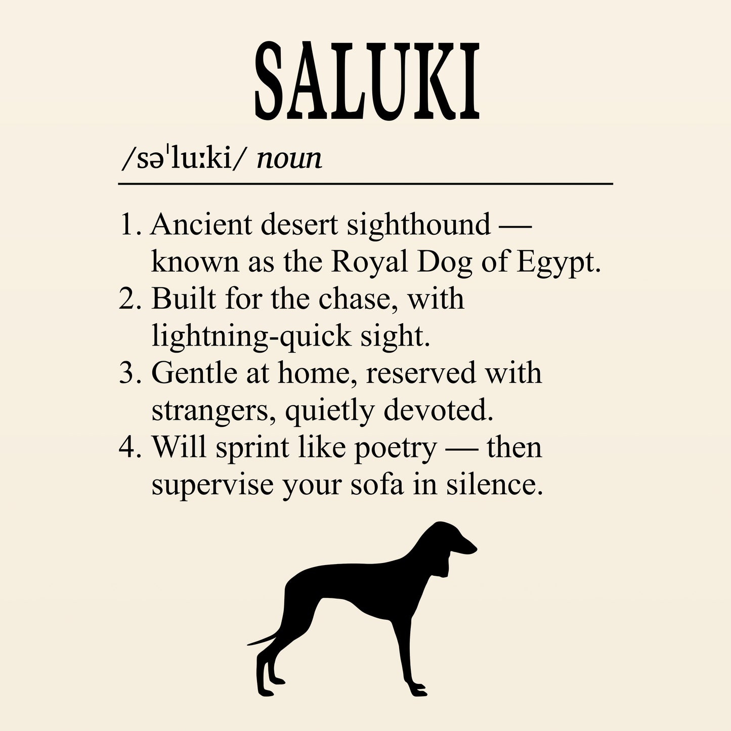 Saluki Definition T-Shirt Dictionary Dogs Collection