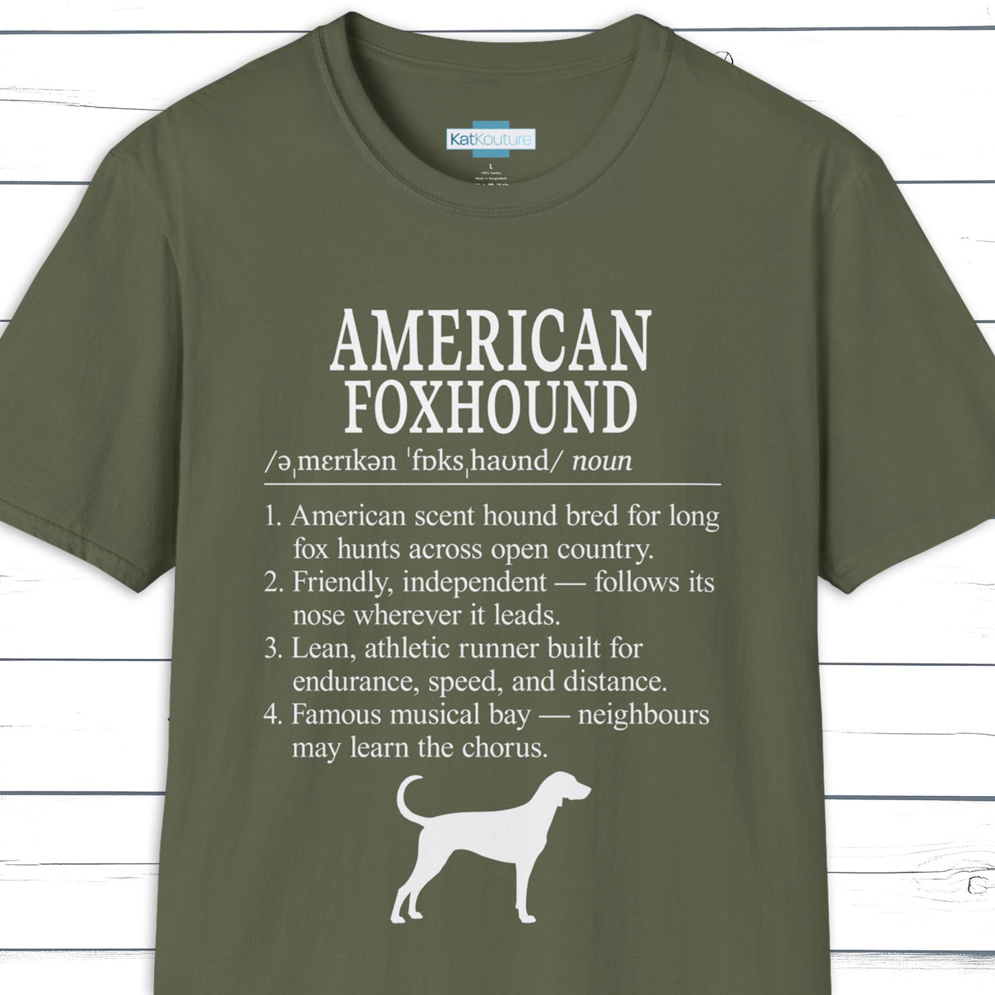 American Foxhound Definition T-Shirt Dictionary Dogs Collection