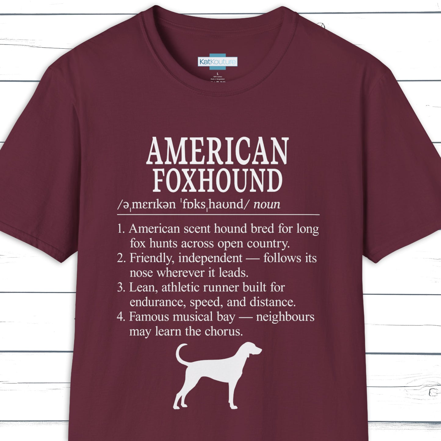 American Foxhound Definition T-Shirt Dictionary Dogs Collection