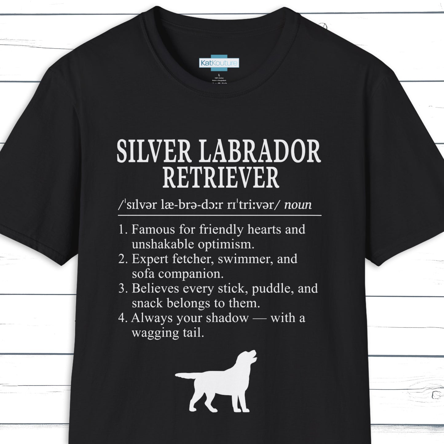 Silver Labrador Retriever Definition T-Shirt Dictionary Dogs Collection