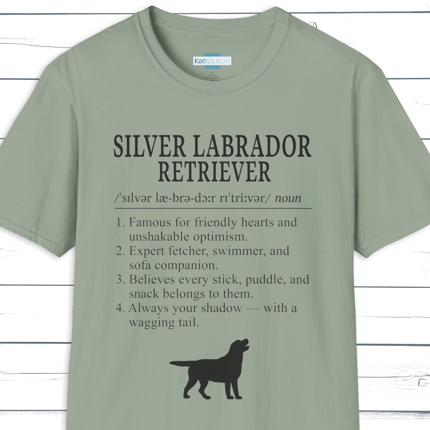 Silver Labrador Retriever Definition T-Shirt Dictionary Dogs Collection