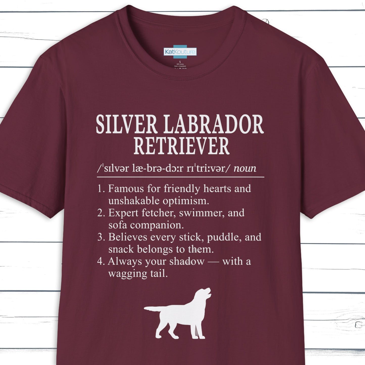 Silver Labrador Retriever Definition T-Shirt Dictionary Dogs Collection
