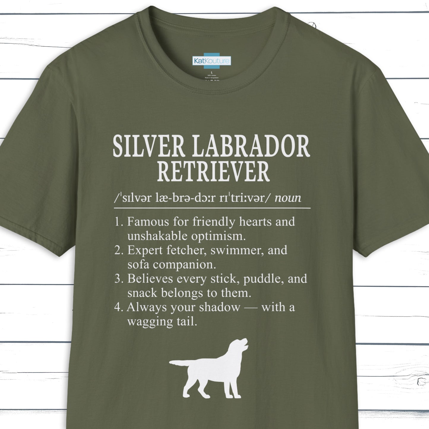 Silver Labrador Retriever Definition T-Shirt Dictionary Dogs Collection
