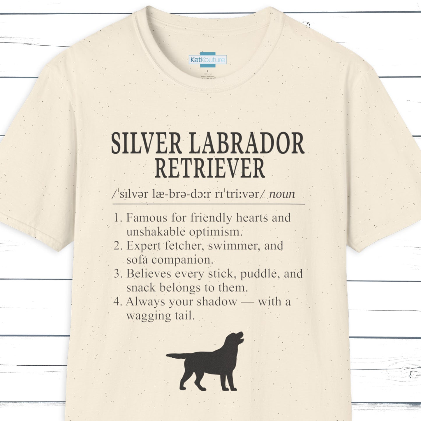 Silver Labrador Retriever Definition T-Shirt Dictionary Dogs Collection