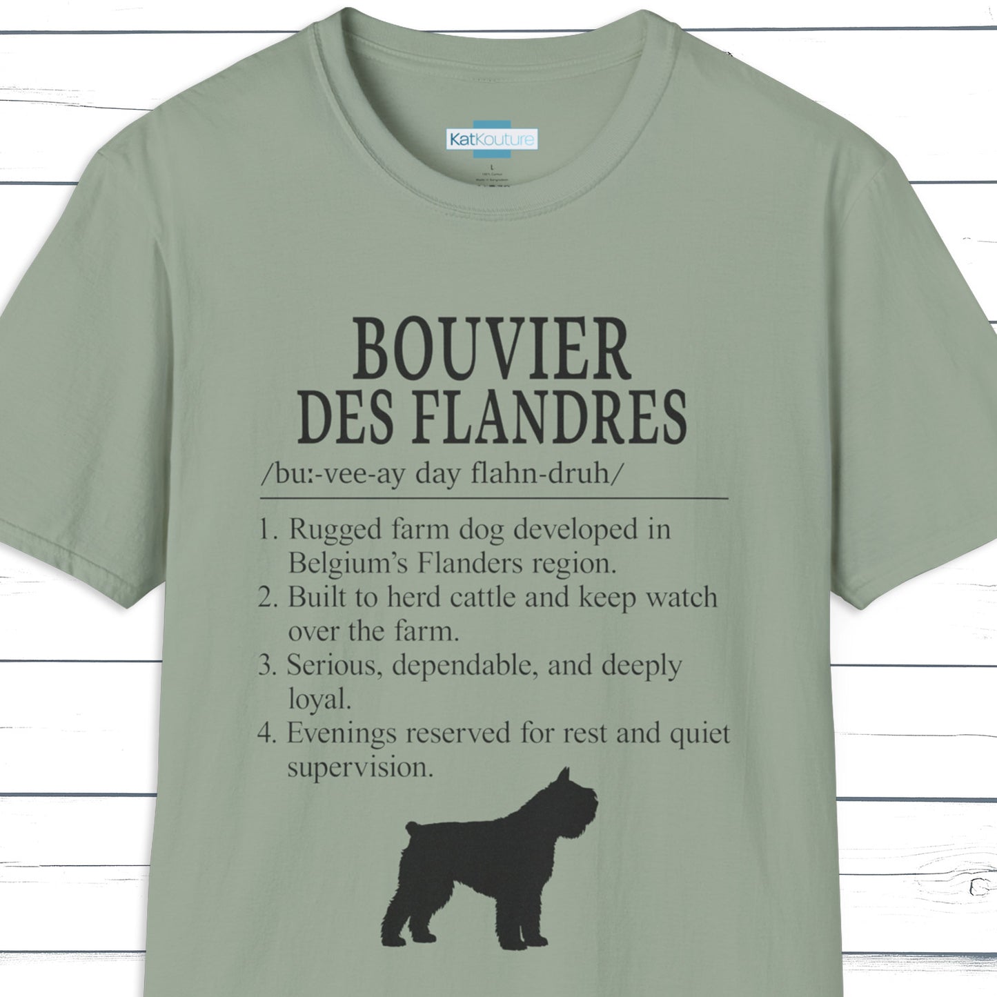 Bouvier des Flandres Definition T-Shirt Dictionary Dogs Collection