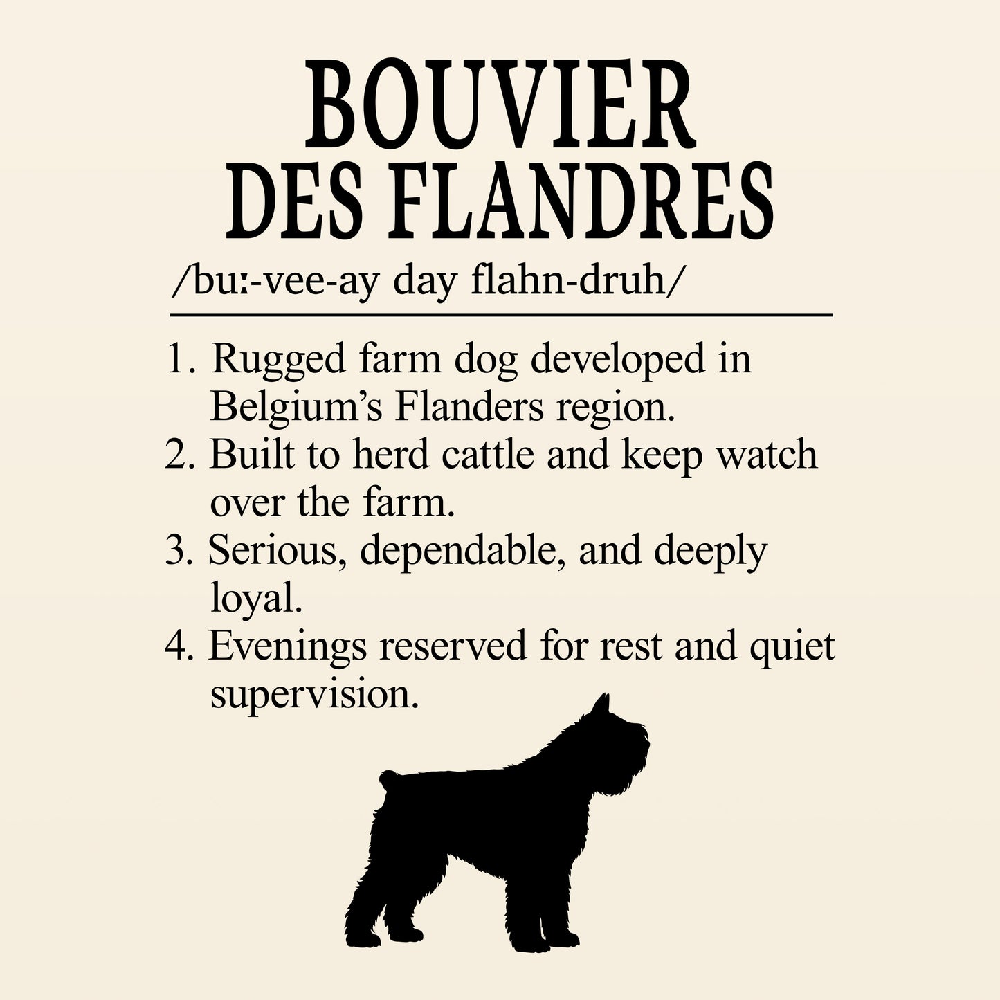 Bouvier des Flandres Definition T-Shirt Dictionary Dogs Collection