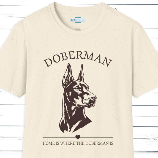 Doberman T-Shirt – Home Is Where The Doberman Is