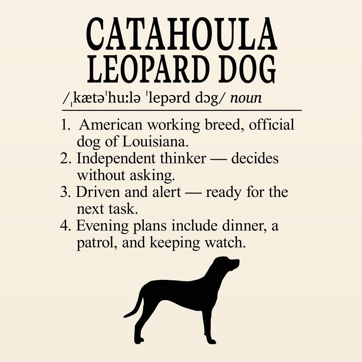 Catahoula Leopard Dog Definition T-Shirt Dictionary Dogs Collection