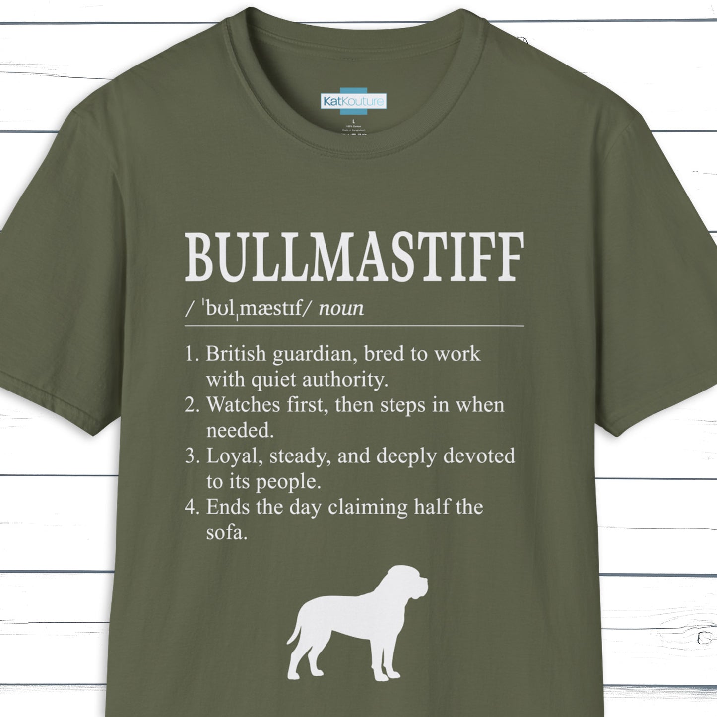 Bullmastiff Definition T-Shirt Dictionary Dogs Collection